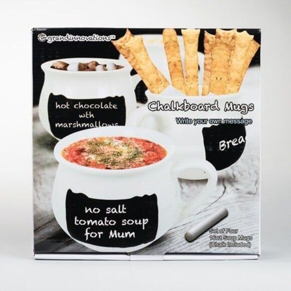 Chalkboard Mug 4 pc Set - Picture 1 of 3